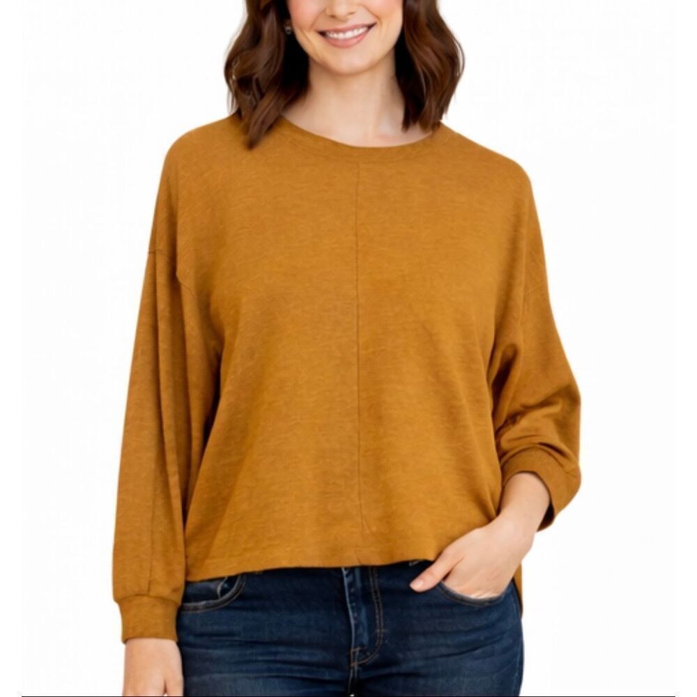 H&M mustard yellow seam front blouse size small